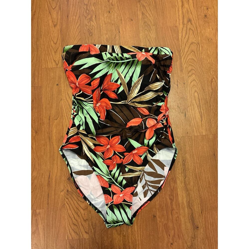 Vintage Bikini Bay Y2K one Piece Boho Swimsuit Colorful Floral Size 12